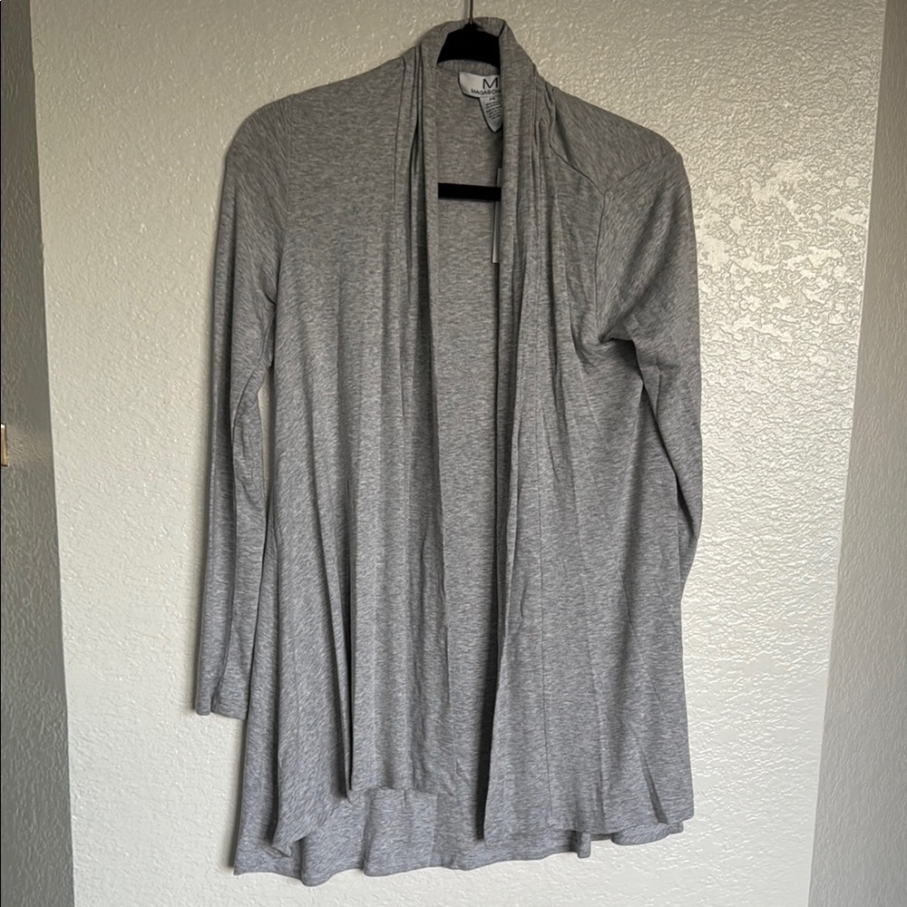 Magaschoni Gray Open Front Cardigan Sweater NWT
